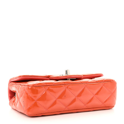 Chanel Patent Quilted Extra Mini Rectangular Flap Orange 4 of 11