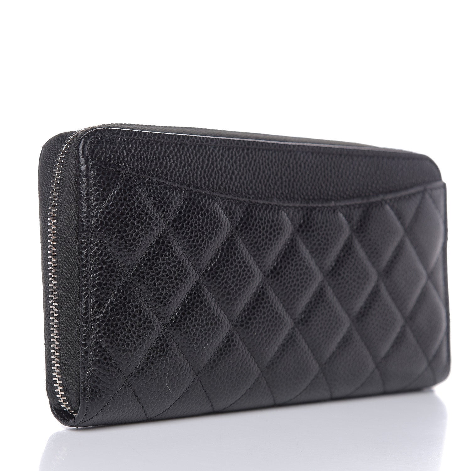 Chanel Caviar Quilted Large Gusset Zip Around Wallet Black 3 of 11