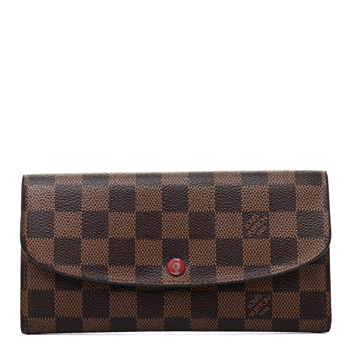 Louis Vuitton Damier Ebene Emilie Wallet Red 1 of 9