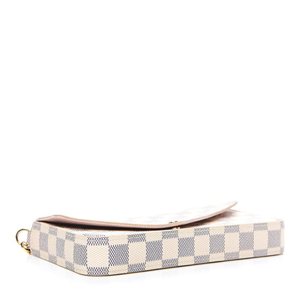 Louis Vuitton Damier Azur Pochette Felicie Chain Wallet Rose Ballerine 4 of 11
