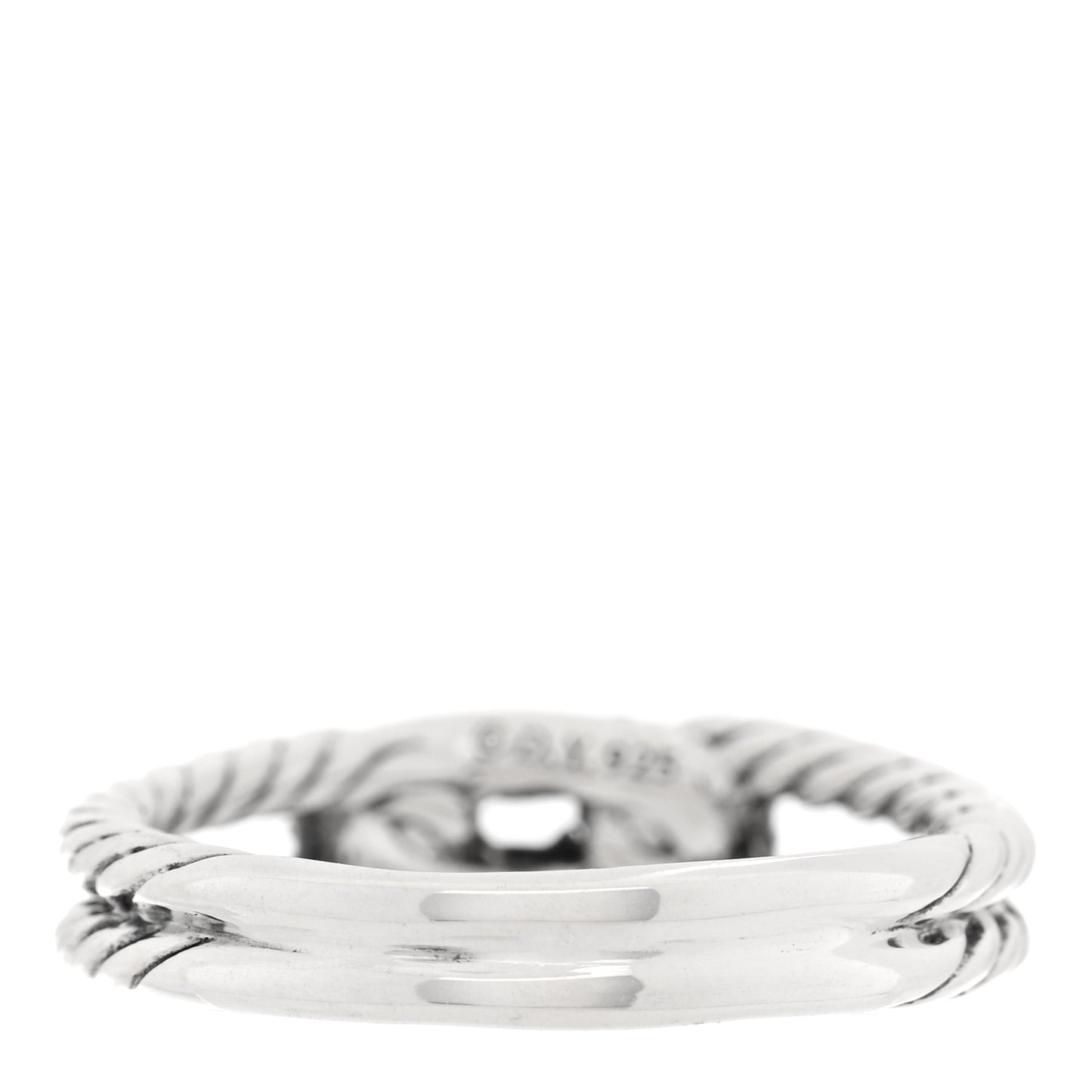 Sterling Silver Diamond Pave Petite Single Loop Labyrinth Ring 54 6.75
