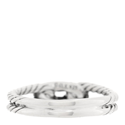 David Yurman Sterling Silver Diamond Pave Petite Single Loop Labyrinth Ring 54 6.75 3 of 4