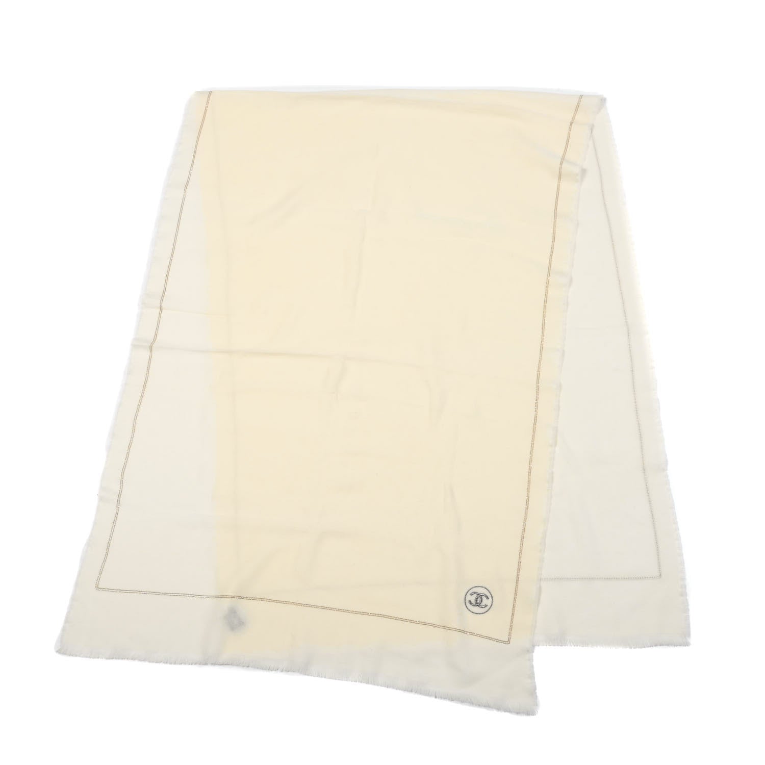Chanel Wool CC Scarf Beige 2 of 5