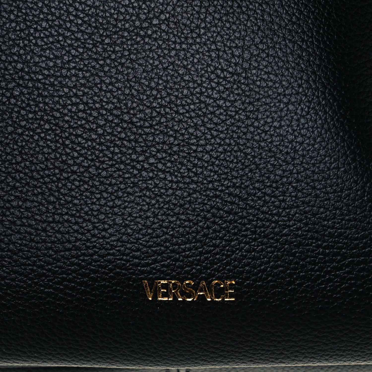 Versace Grained Calfskin La Medusa Bucket Bag Black 11 of 15
