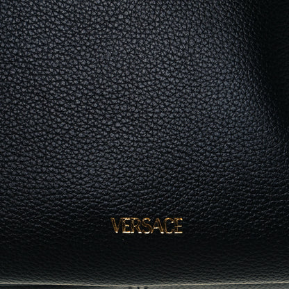 Versace Grained Calfskin La Medusa Bucket Bag Black 11 of 15