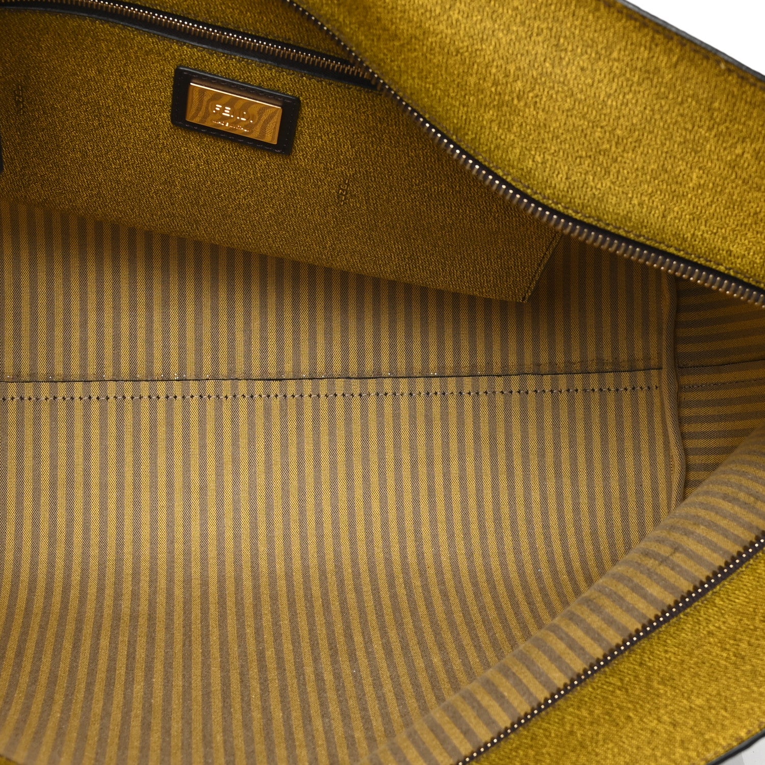Fendi Zucca Spalmati Medium Roll Tote Tobacco Yellow 4 of 5