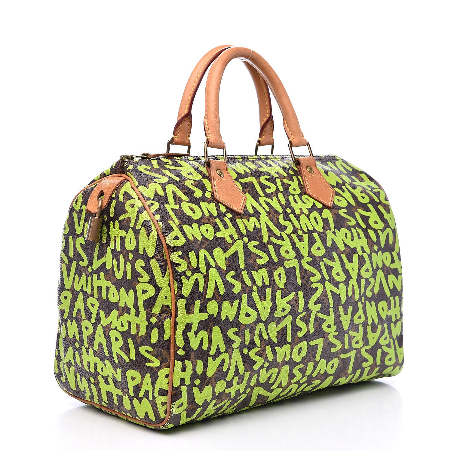 Louis Vuitton Monogram Graffiti Speedy 30 Green 3 of 16