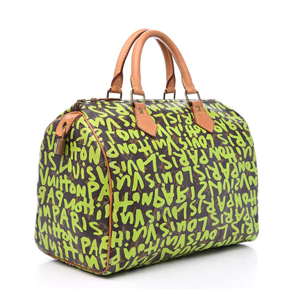 Louis Vuitton Monogram Graffiti Speedy 30 Green 3 of 16