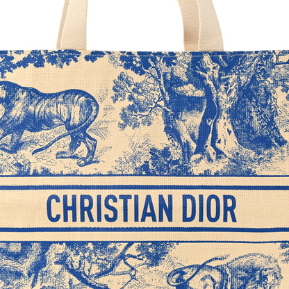 Christian Dior Straw Dioriviera Tote Blue 6 of 8