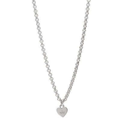 Gucci Sterling Silver Trademark Heart Pendant Necklace 1 of 4