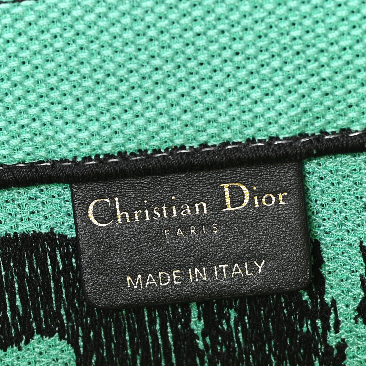 Christian Dior Canvas Embroidered Medium Miss Dior Graffiti Book Tote Green Blue 6 of 12