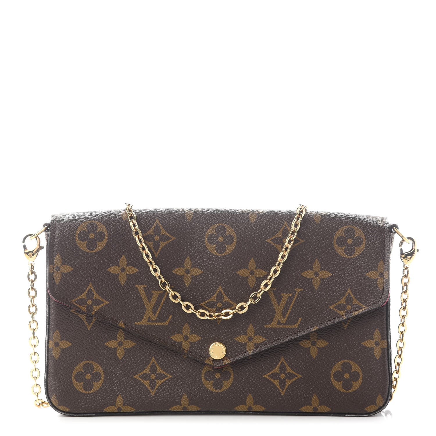 Louis Vuitton Monogram Pochette Felicie Chain Wallet Fuchsia 1 of 10