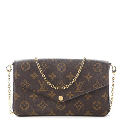 Louis Vuitton Monogram Pochette Felicie Chain Wallet Fuchsia 1 of 10