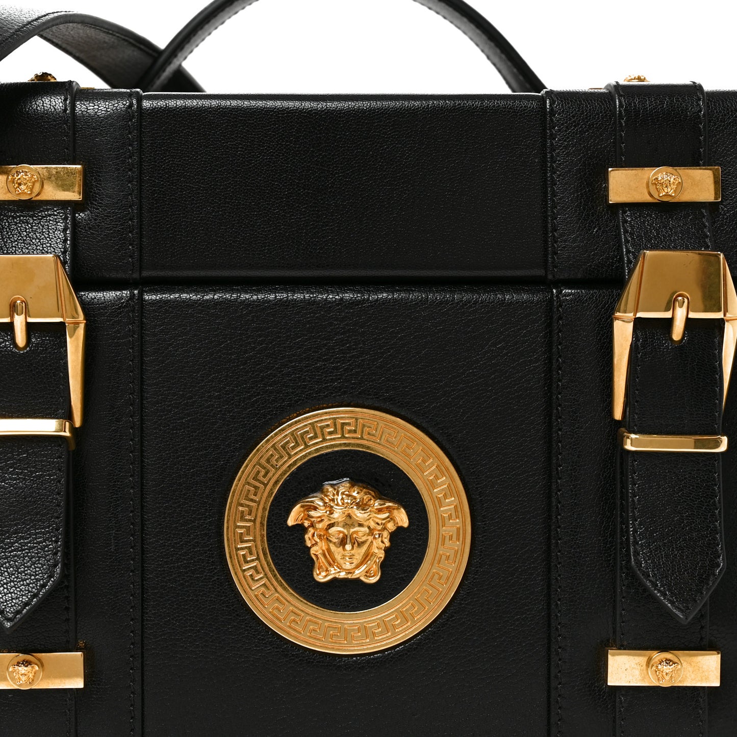 Calfskin Medusa Vanity Train Case Black