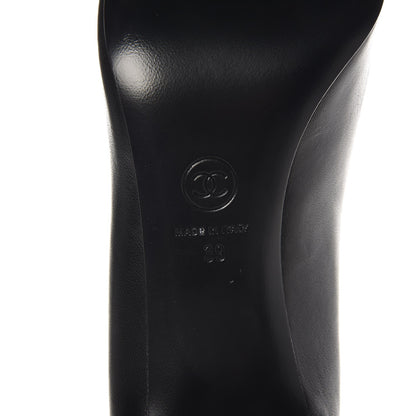 Chanel Lambskin CC Pumps 39 Black Ivory 7 of 9