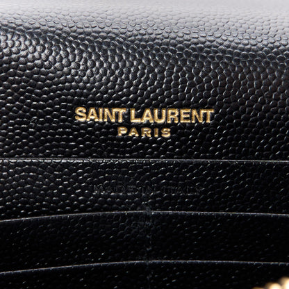 Saint Laurent Grain De Poudre Classic Monogram Kate Tassel Chain Wallet Black 6 of 9