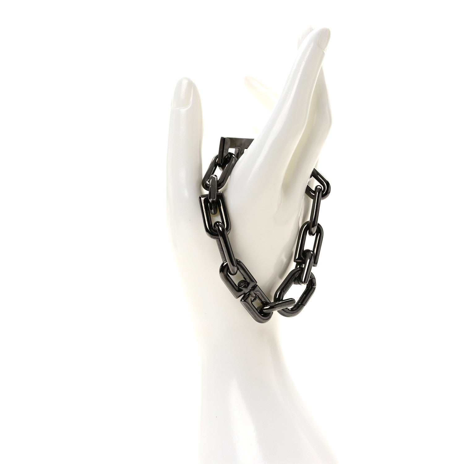 Balenciaga Metal B Chain Thin Bracelet M Dark Grey 1 of 4