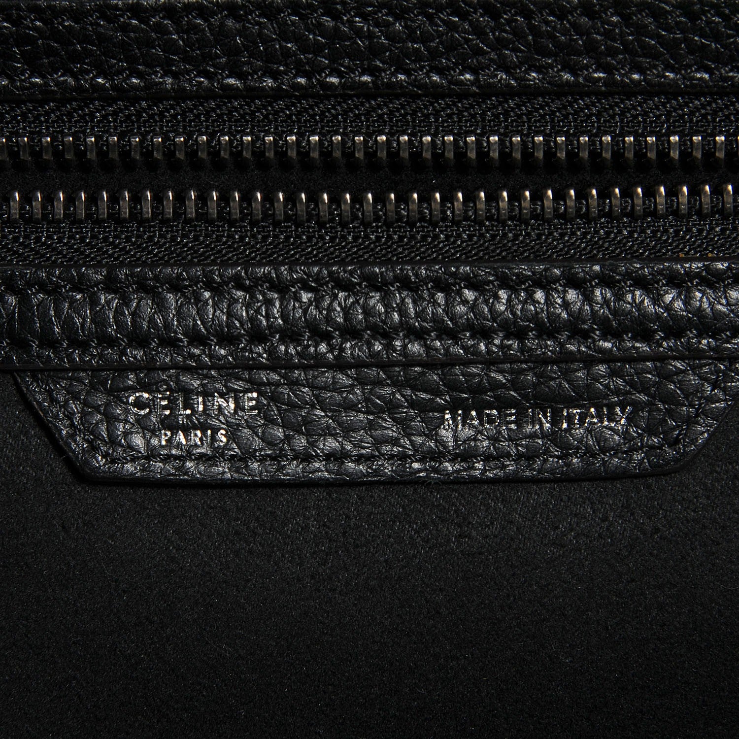 Celine Drummed Calfskin Mini Luggage Black 6 of 7
