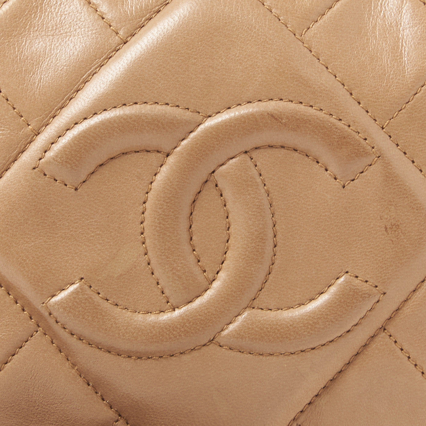 Lambskin Quilted Tassel Camera Case Beige