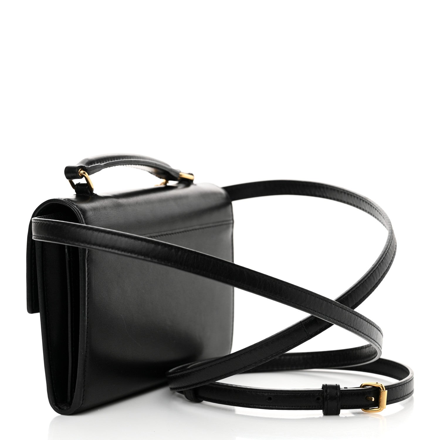 Saint Laurent Calfskin Mini High School Satchel Black 3 of 12