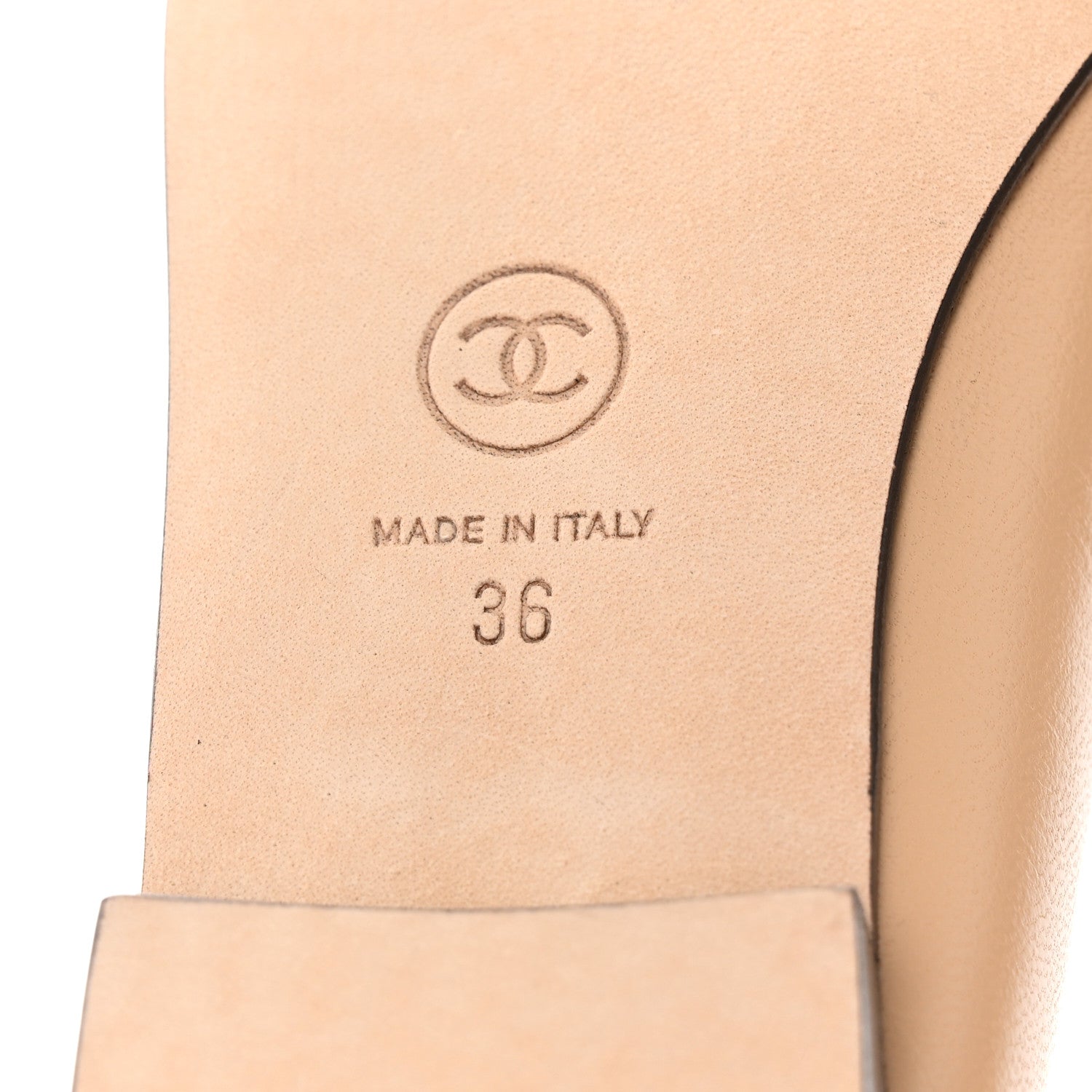 Chanel Lambskin Cap Toe CC Ballerina Flats 36 Beige Black 8 of 9