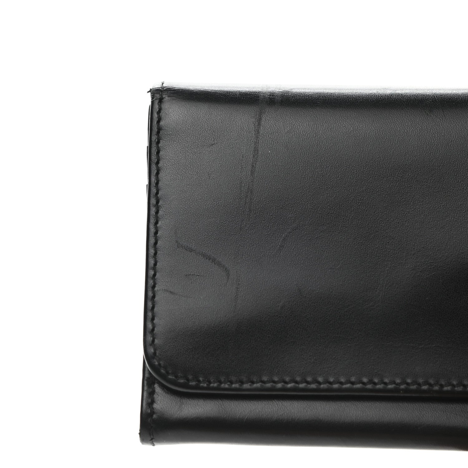 Prada City Calf Metal Continental Flap Wallet Black 10 of 12