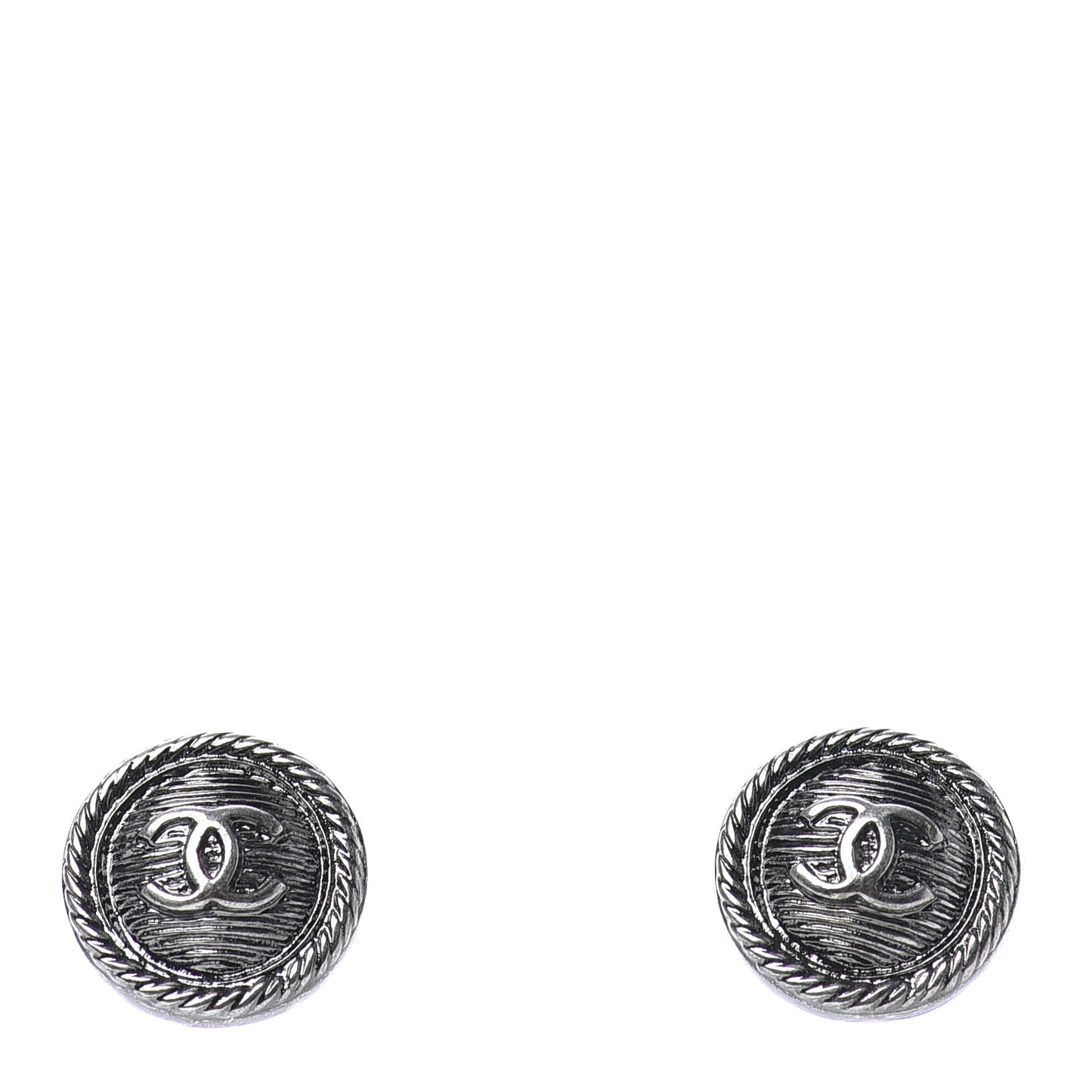 CC Round Earrings Ruthenium