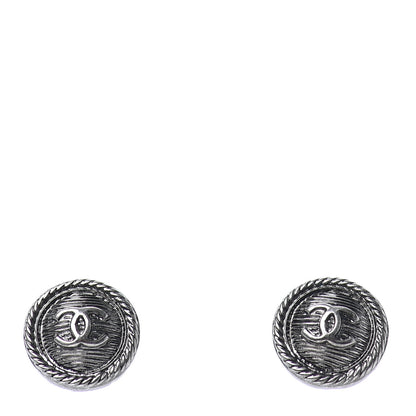 Chanel CC Round Earrings Ruthenium 1 of 4