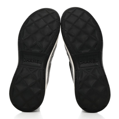 Chanel Velvet Calfskin Mixed Fibers CC Sneakers 39.5 Black 5 of 9