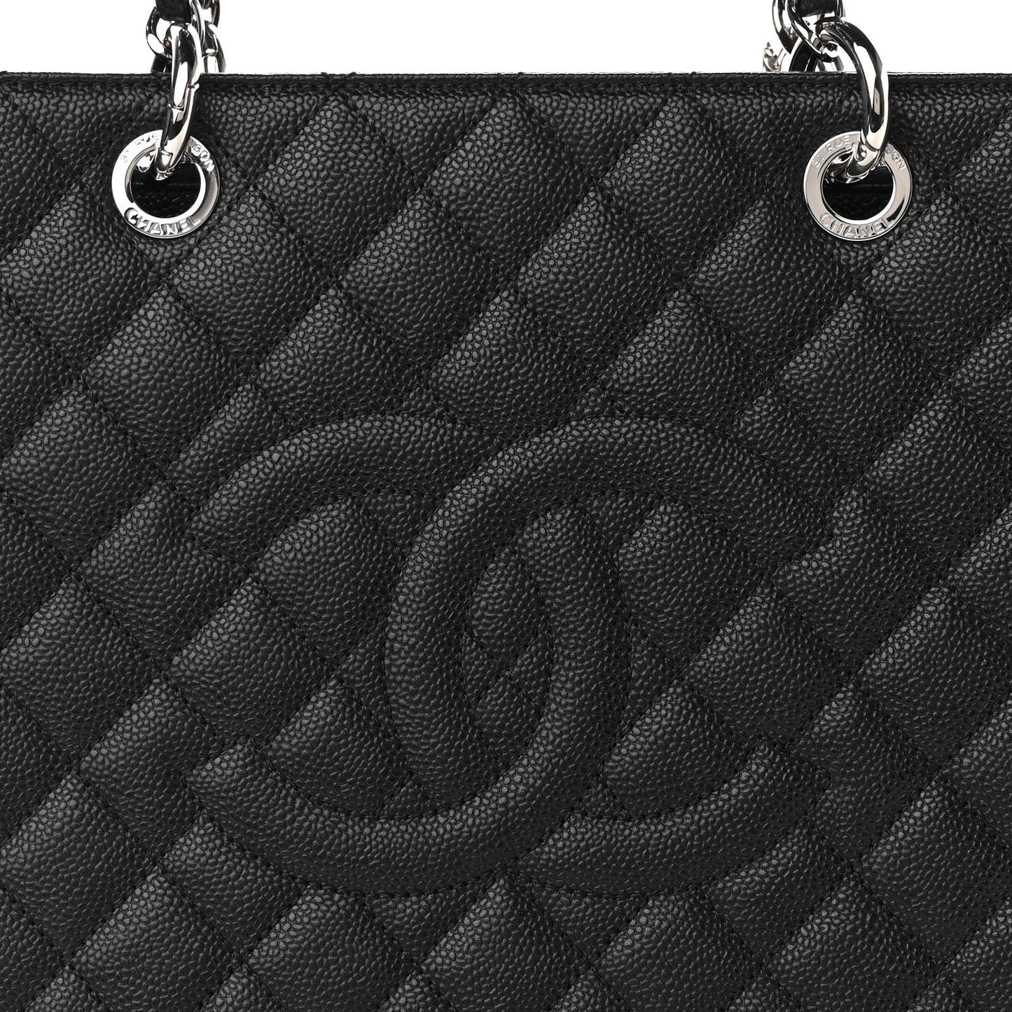 Caviar Quilted Grand Shopping Tote GST Black