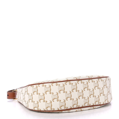 Celine Canvas Calfskin Ava Triomphe Shoulder Bag White 3 of 4