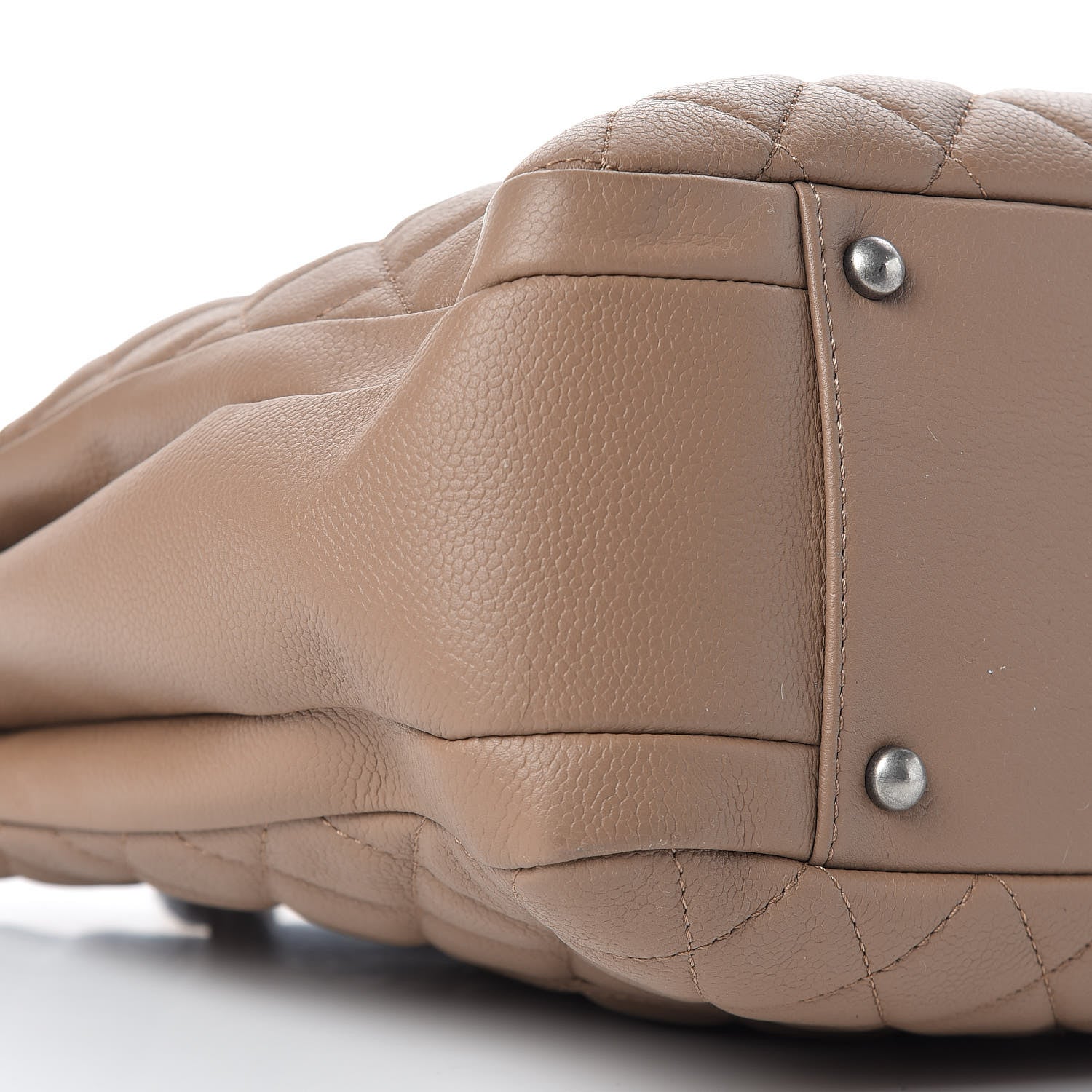 Chanel Grained Calfskin Quilted Large Zipped Shopping Tote Taupe 9 of 11