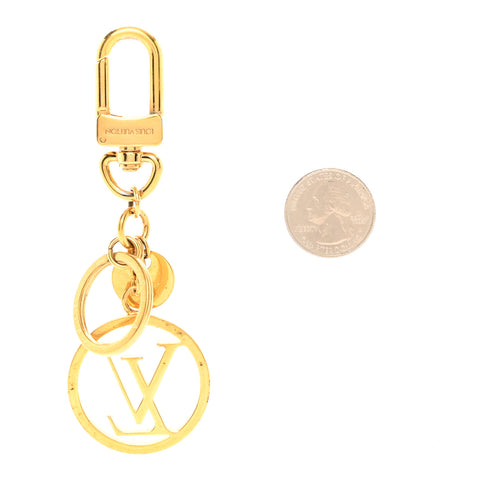 LV Circle Bag Charm Key Holder Gold