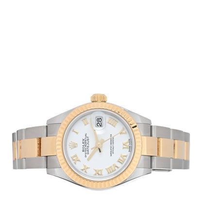 Rolex Stainless Steel 18K Yellow Gold 28mm Oyster Perpetual Datejust Watch White Roman 279173 2 of 5