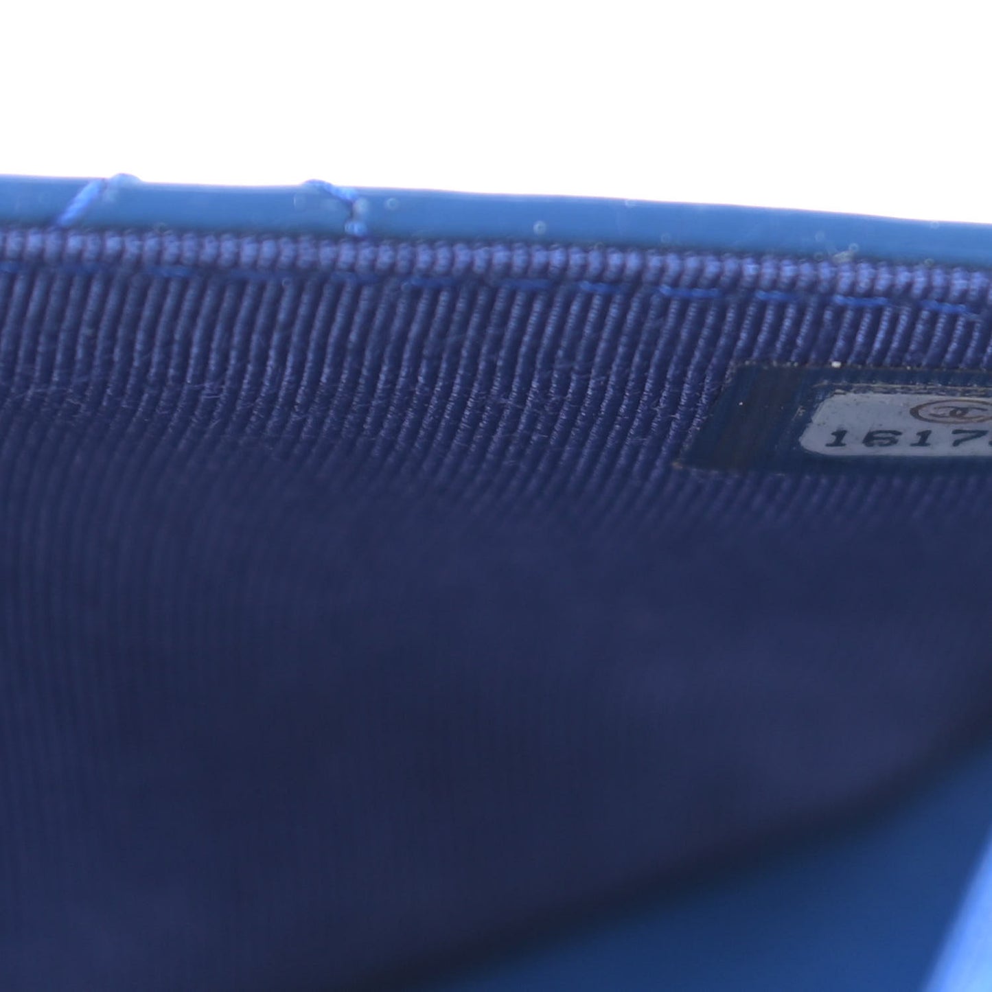 Patent Quilted Wallet On Chain WOC Dark Blue