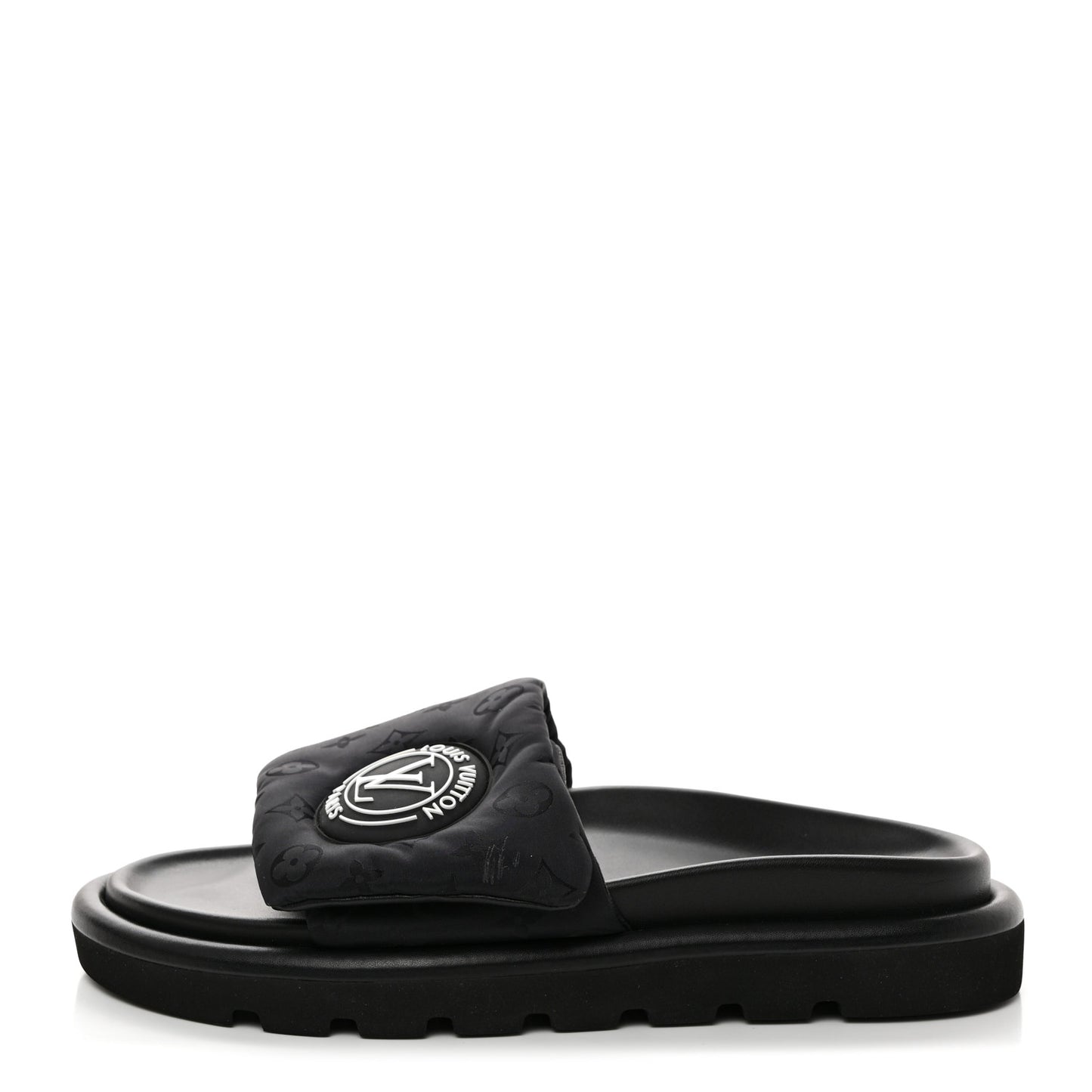 Nylon Monogram Womens Pool Pillow Comfort Mules 39 Black