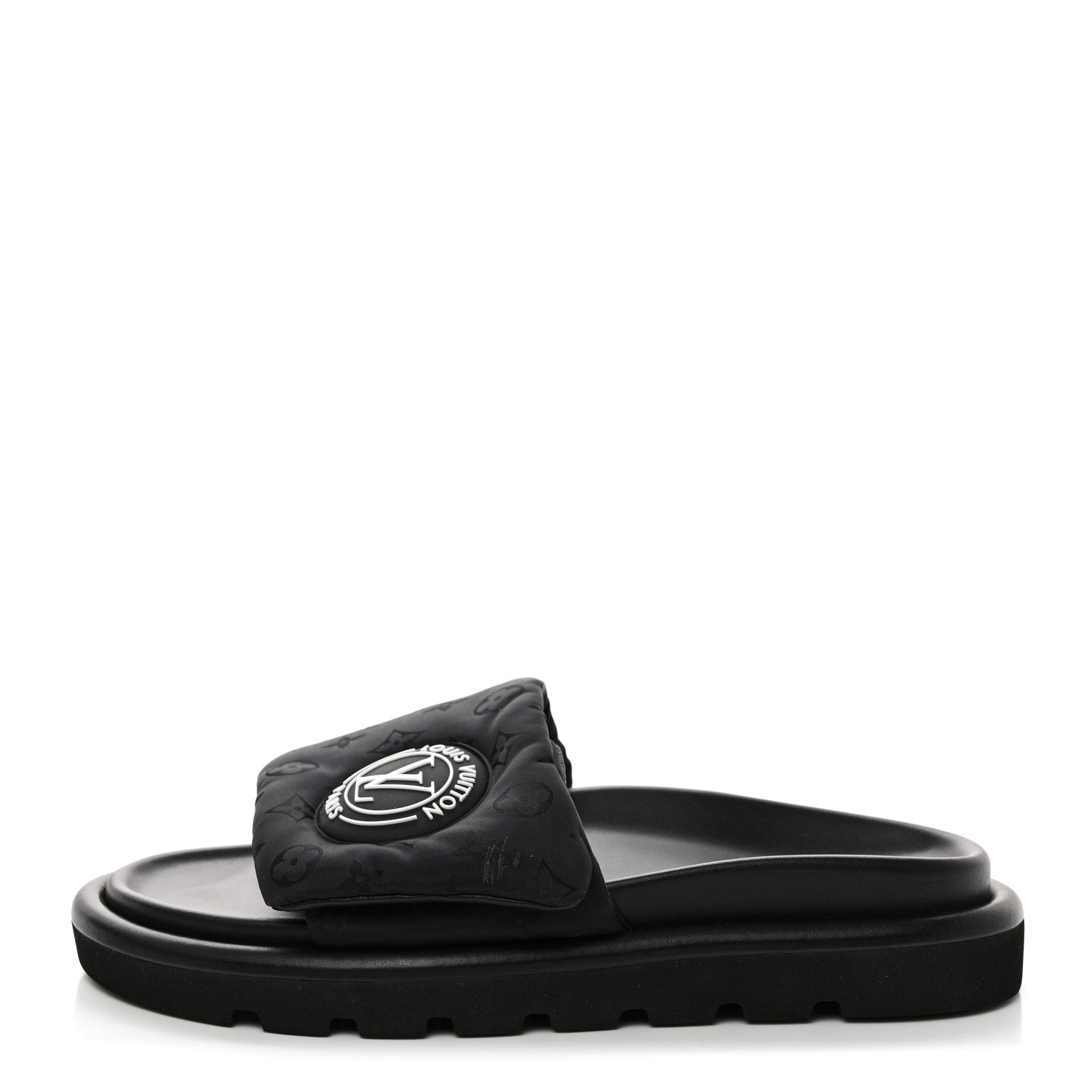 Louis Vuitton Nylon Monogram Womens Pool Pillow Comfort Mules 39 Black 1 of 8