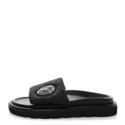 Louis Vuitton Nylon Monogram Womens Pool Pillow Comfort Mules 39 Black 1 of 8