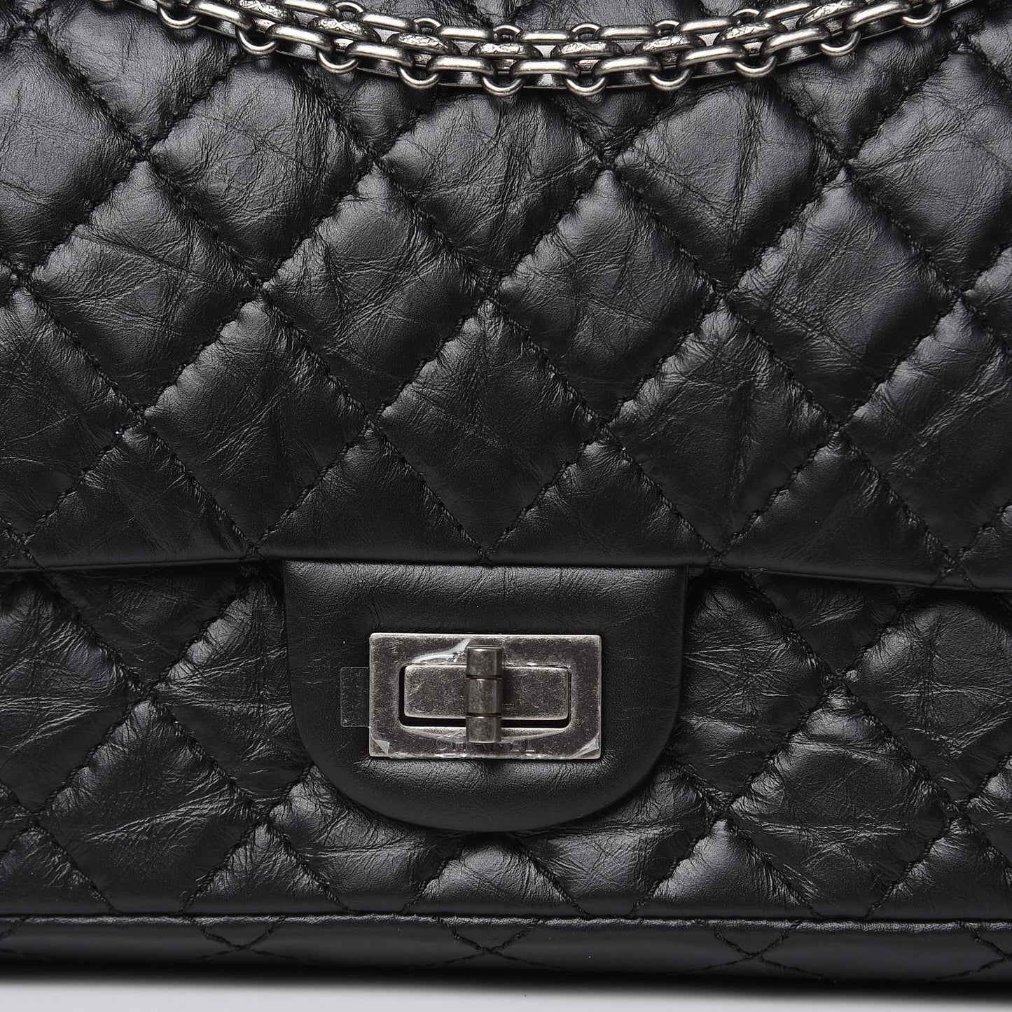 Aged Calfskin Quilted 2.55 Reissue 225 Flap Black