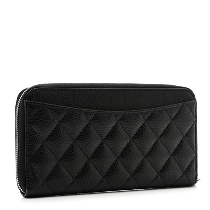 Chanel Caviar Quilted Large Gusset Zip Around Wallet Black 3 of 9