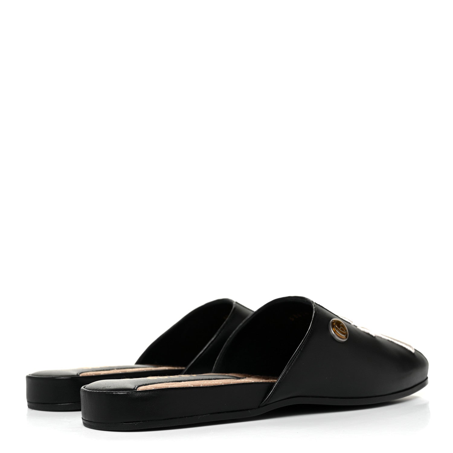 Gucci X MLB Lambskin NY Yankees Embroidered Womens GG Slippers 40 Black 4 of 9