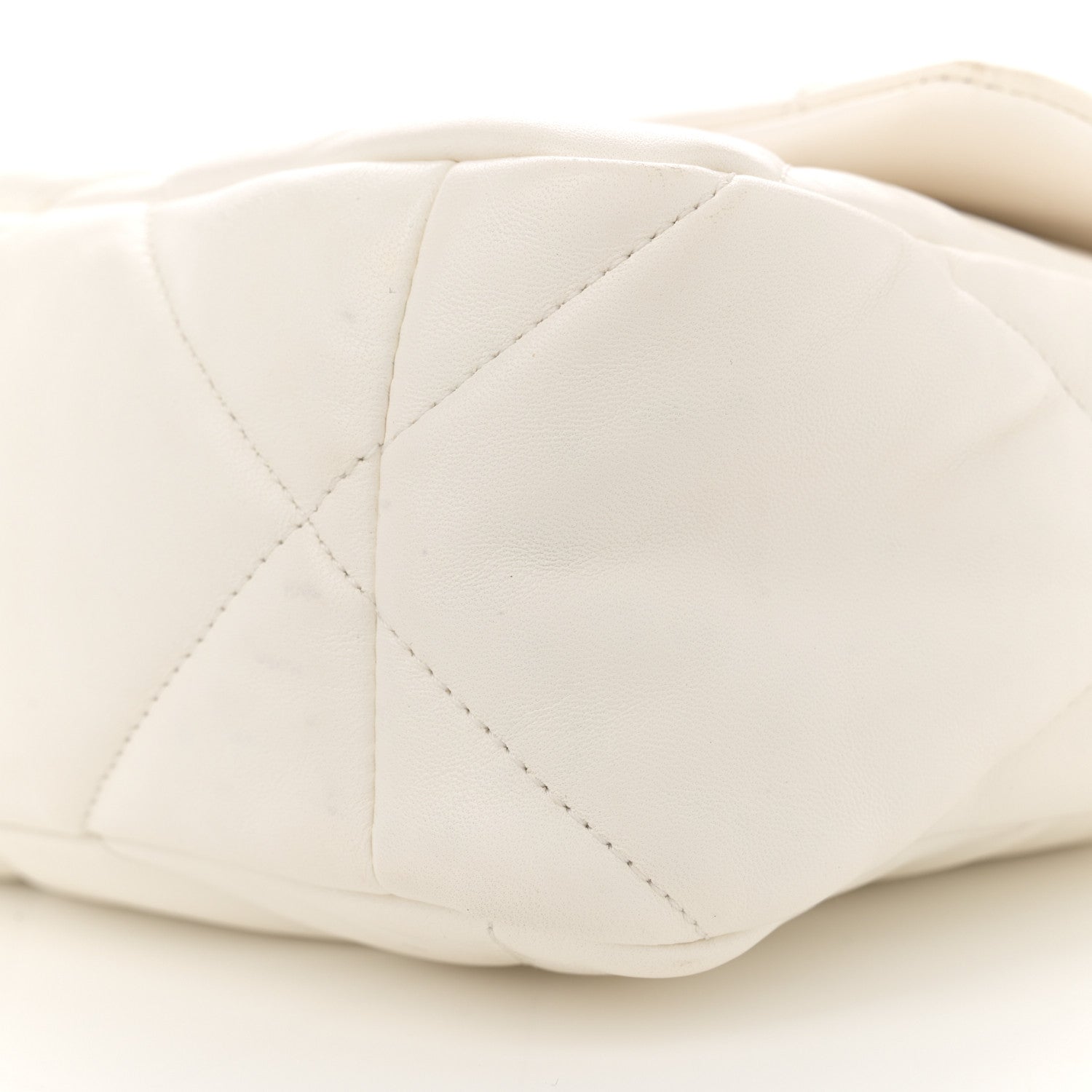 Chanel Goatskin Quilted Large Chanel 19 Flap White 10 of 13