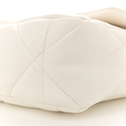 Chanel Goatskin Quilted Large Chanel 19 Flap White 10 of 13