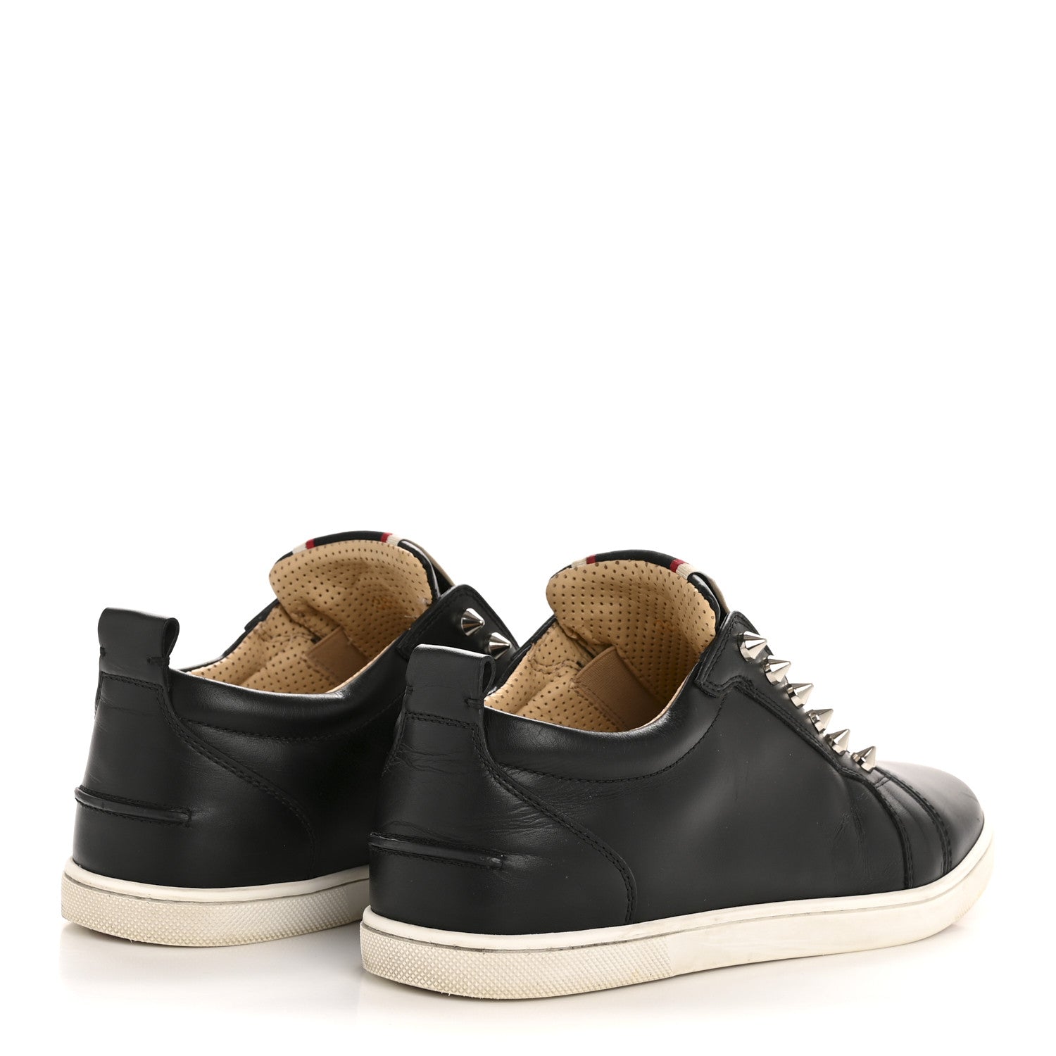 Christian Louboutin Calfskin Fique A Vontade Flat Sneakers 38.5 Black 5 of 12