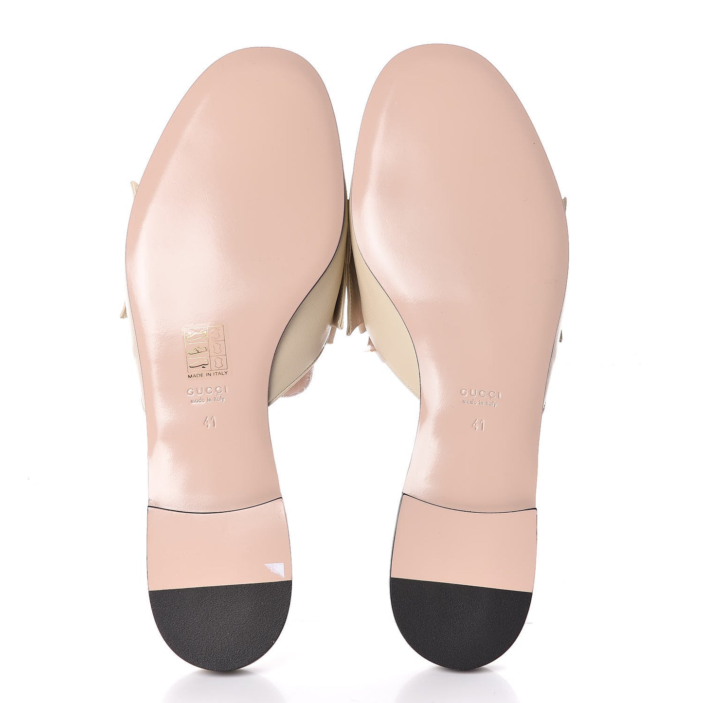 Nappa Queen Margaret Flat Slide Sandals 41 Vintage White