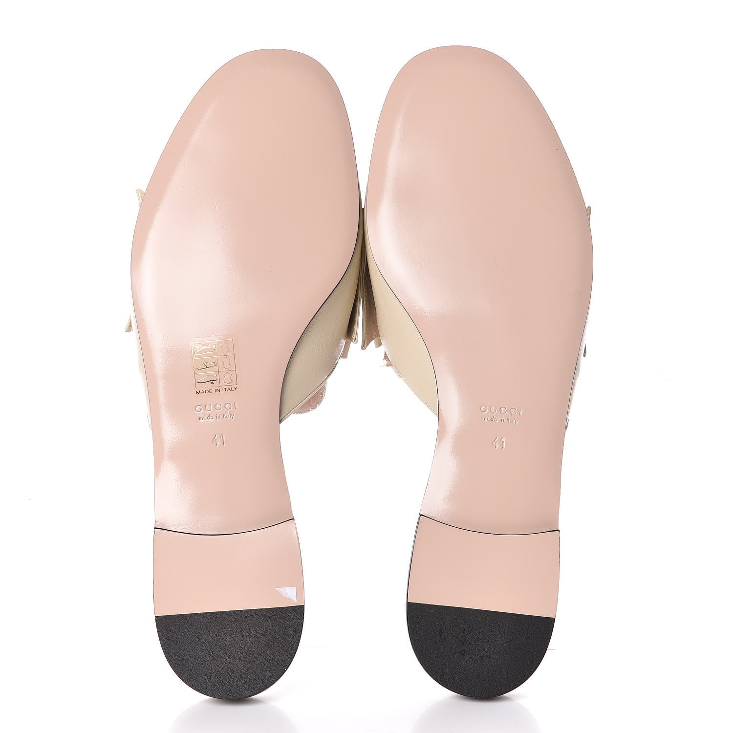 Gucci Nappa Queen Margaret Flat Slide Sandals 41 Vintage White 5 of 8