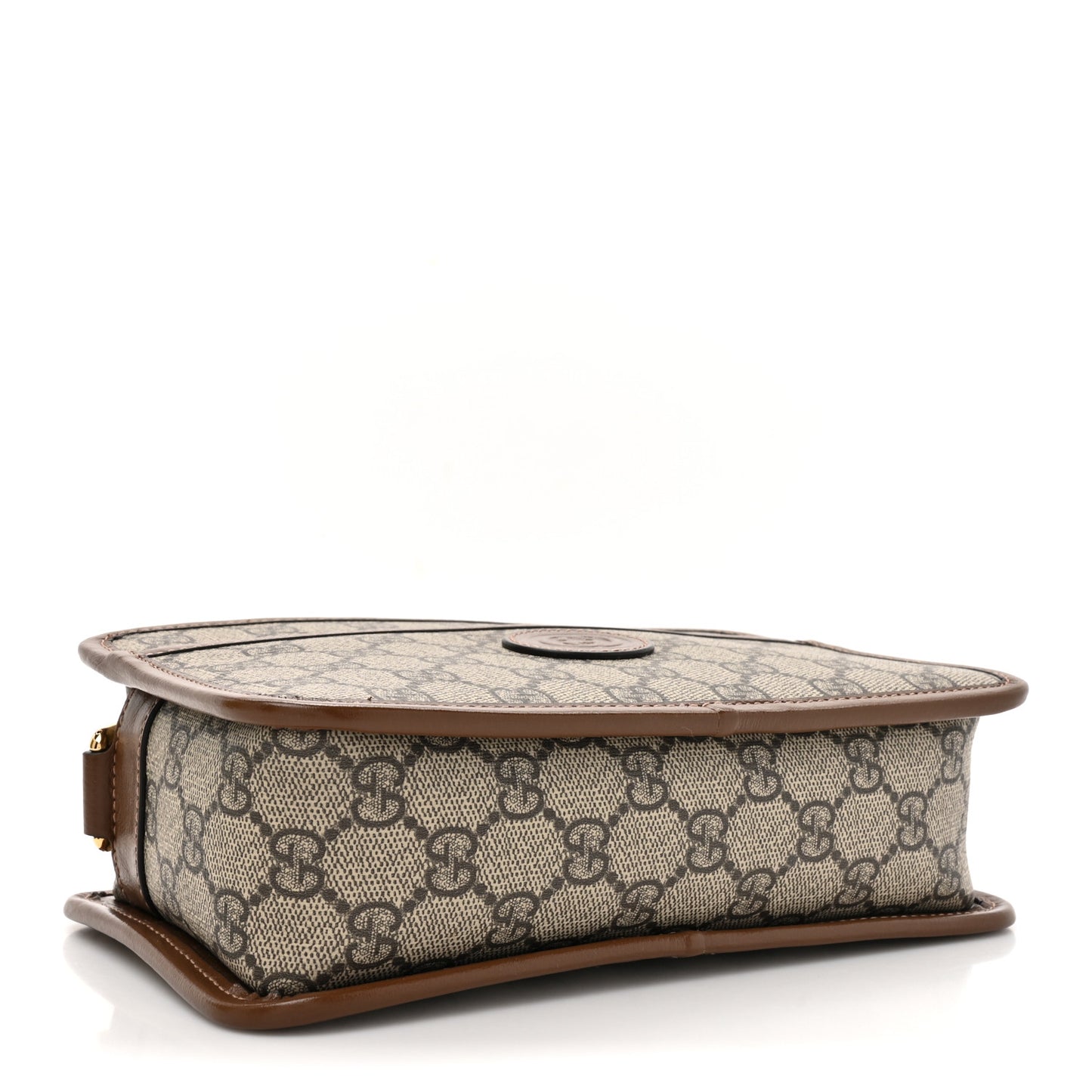 GG Supreme Monogram Azalea Calfskin Mini Retro Interlocking G Shoulder Bag Beige Ebony Brown Sugar