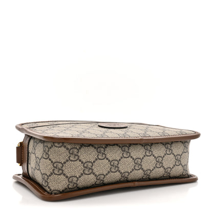 Gucci GG Supreme Monogram Azalea Calfskin Mini Retro Interlocking G Shoulder Bag Beige Ebony Brown Sugar 4 of 12