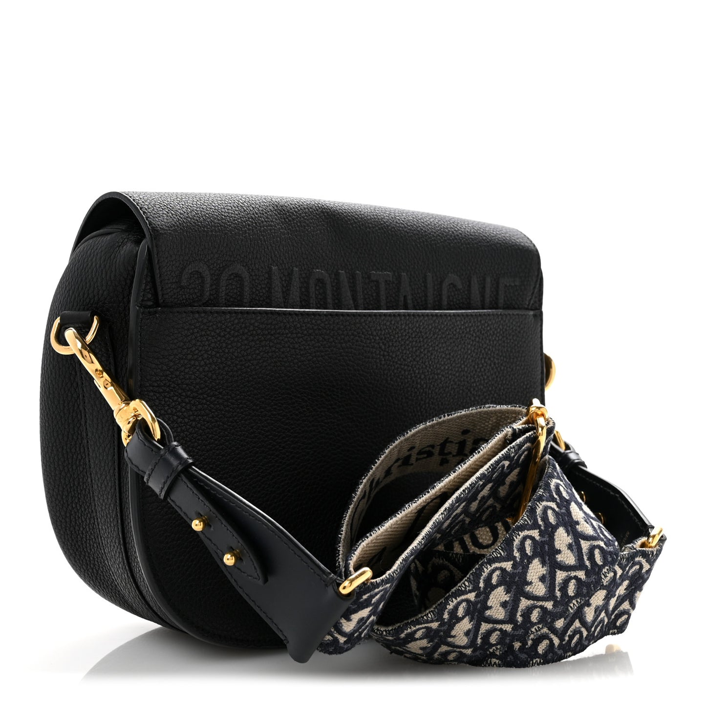 Grained Calfskin Large Bobby Flap Black