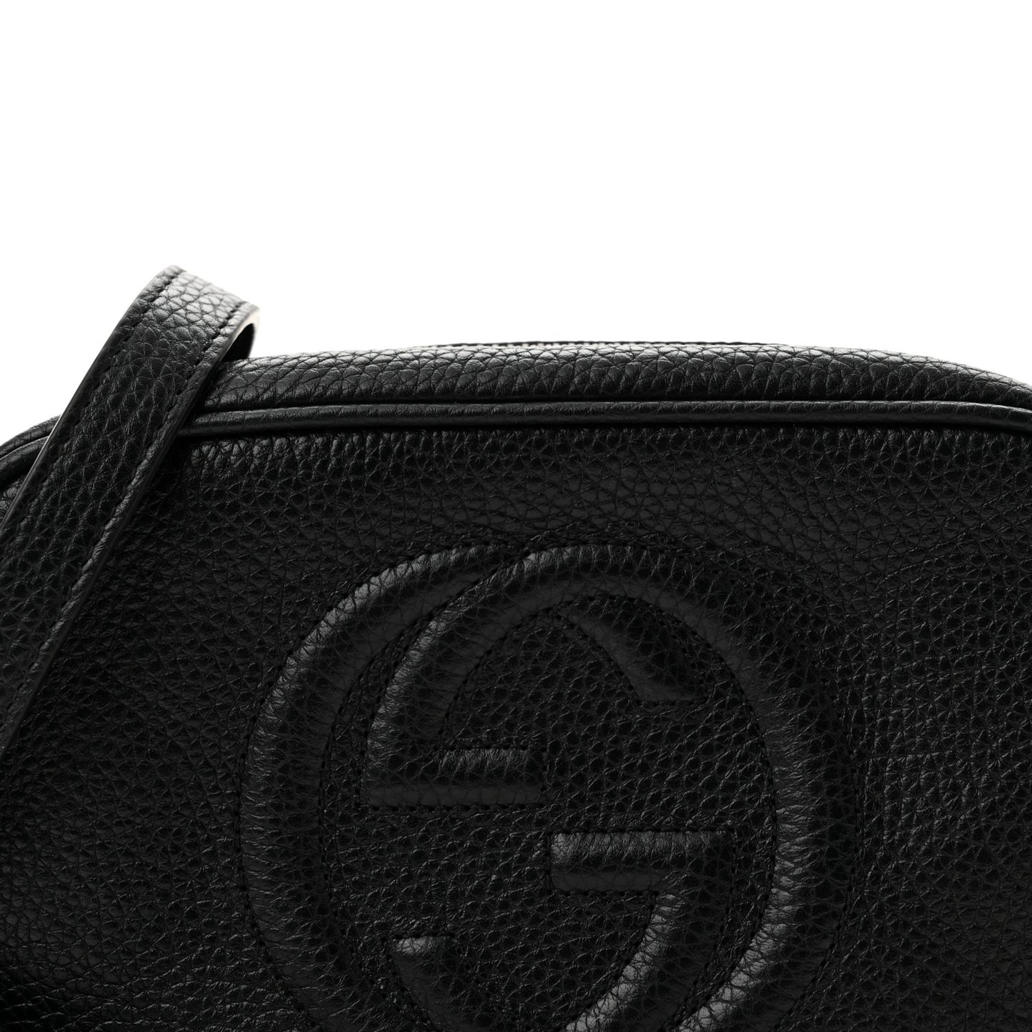 Pebbled Calfskin Mini Soho Disco Bag Black